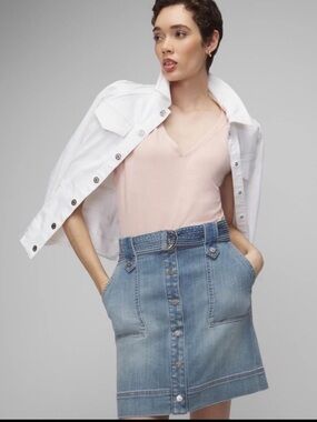 NWT WHBM Belted Denim Skirt